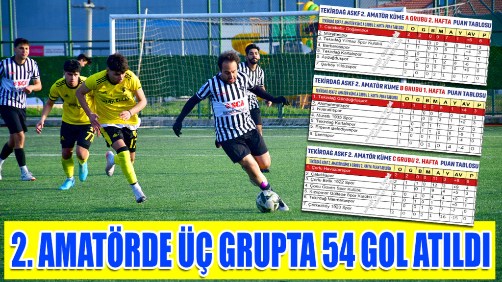 2.AMATÖRDE ÜÇ GRUPTA 54 GOL ATILDI