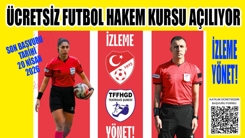ÜCRETSİZ FUTBOL HAKEM KURSU AÇILIYOR