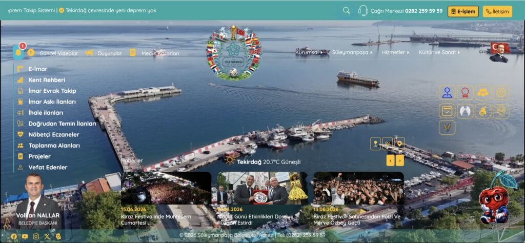 Süleymanpaşa Belediyesinin Yapay Zeka Destekli Yeni Web Sitesi Yayında