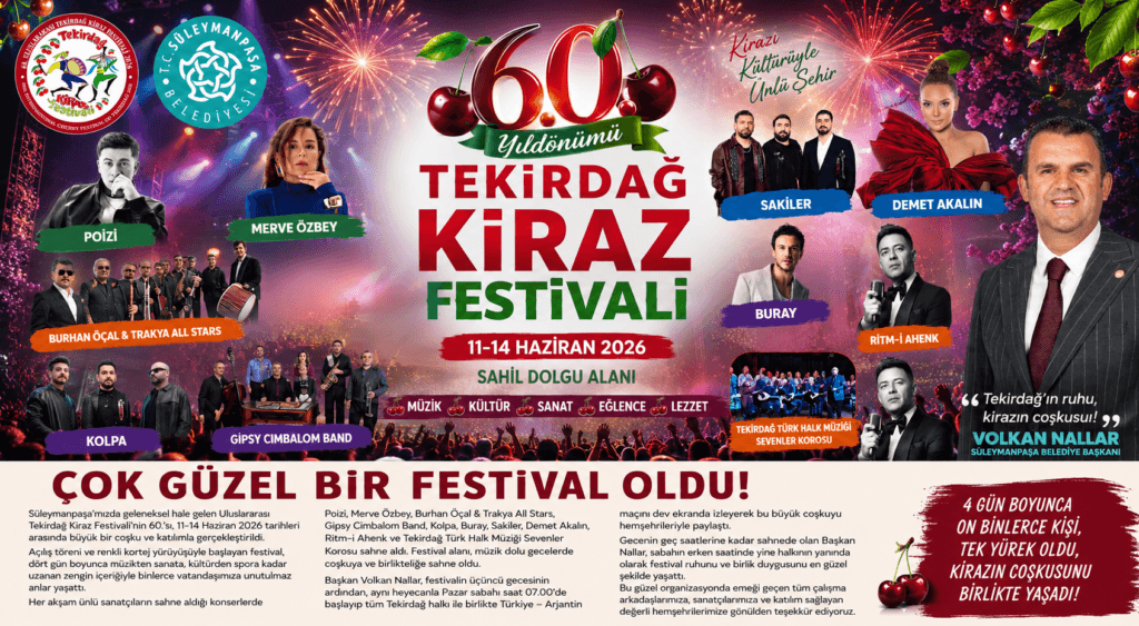 KİRAZ FESTİVALİ TEKİRDAĞ’A ÇOK YAKIŞTI