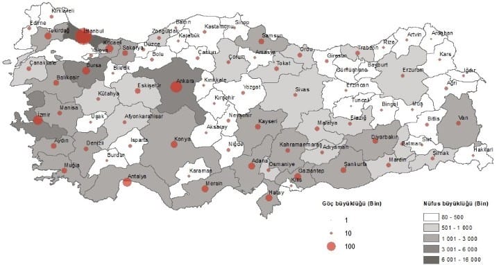 TEKİRDAĞ EN ÇOK GÖÇ ALAN İLLER ARASINDA 9. SIRADA YER ALDI