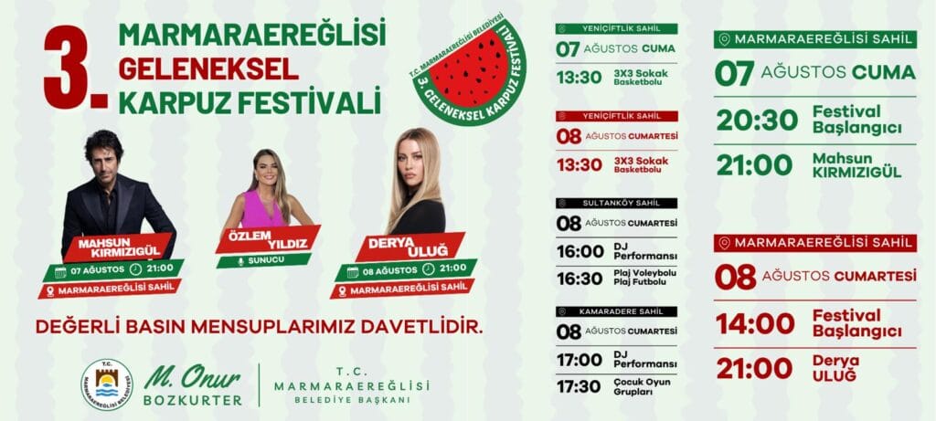 Üçüncü Geleneksel Marmaraereğlisi Karpuz Festivali İçin Son 4 Gün