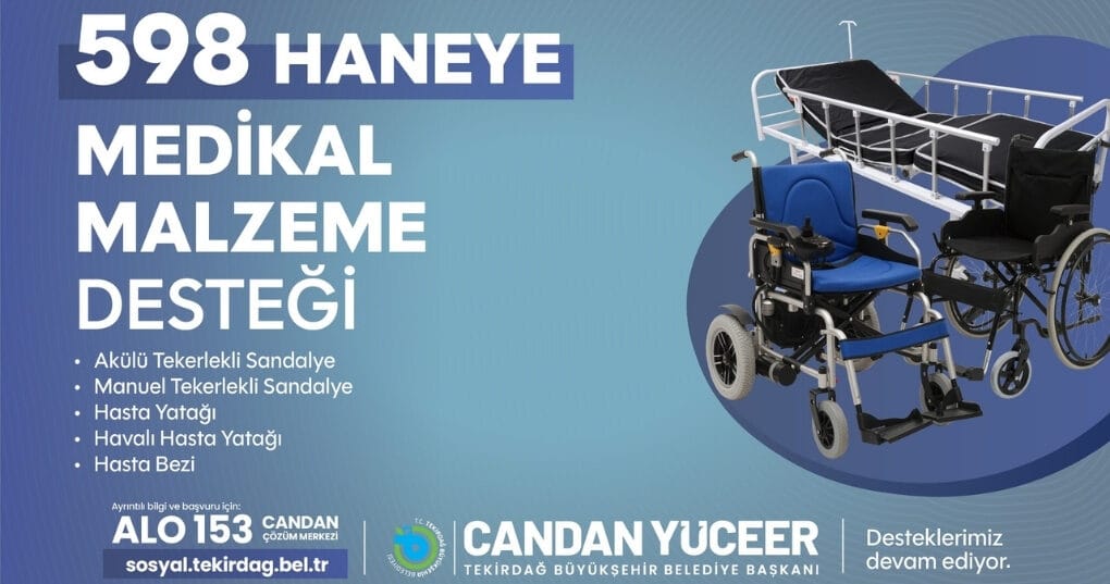 BÜYÜKŞEHİR’DEN 598 HANEYE MEDİKAL MALZEME DESTEĞİ