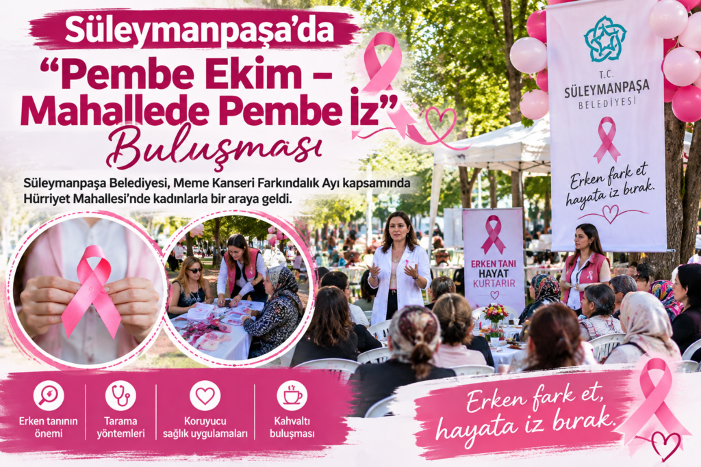 Süleymanpaşa’da “Pembe Ekim – Mahallede Pembe İz” Buluşması